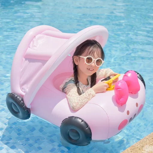 Inflatable Car Style Swimming Seat Ring for Kids - Image 2
