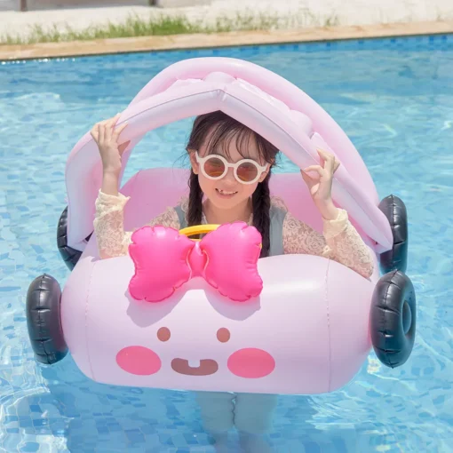 Inflatable Car Style Swimming Seat Ring for Kids - Image 4