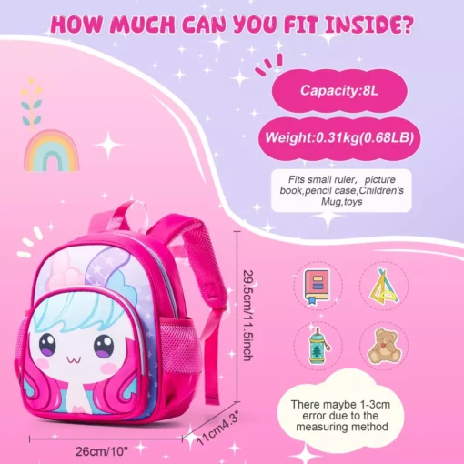 Adorable Pink Backpack for Girls - Image 2