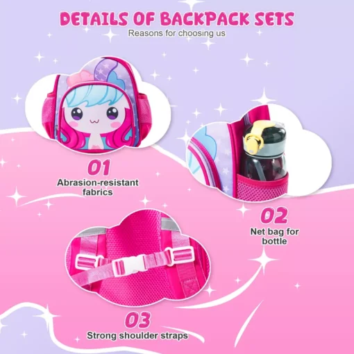 Adorable Pink Backpack for Girls - Image 3
