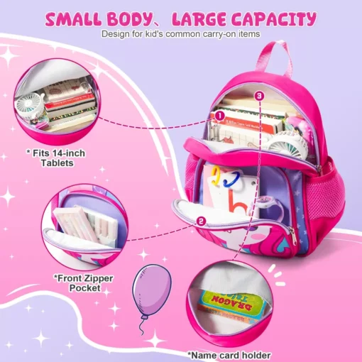 Adorable Pink Backpack for Girls - Image 4