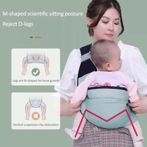 Green Ergonomic Baby Sling - Image 2