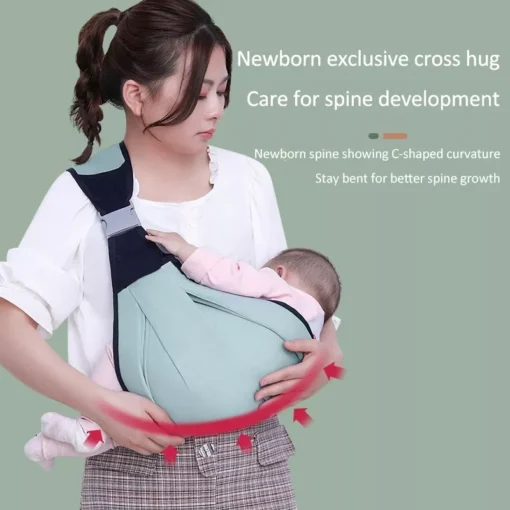 Green Ergonomic Baby Sling - Image 3
