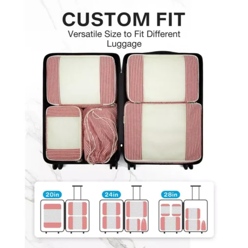 Eco-Friendly Foldable Travel Packing Cubes – 6 Piece Set - Image 3