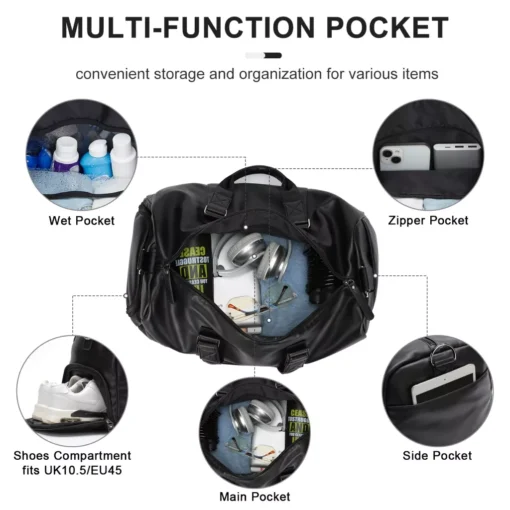 Men’s Waterproof Travel Bag with Shoe Compartment - Image 3