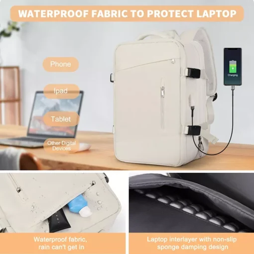 Expandable Travel Laptop Backpack - Image 3