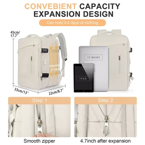 Expandable Travel Laptop Backpack - Image 7