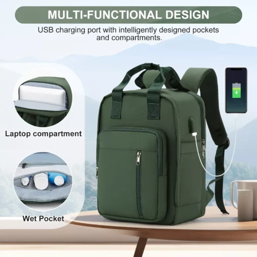 Waterproof Multi-Function Travel Backpack with USB Charging Port - Image 4