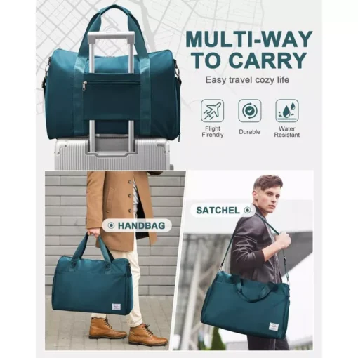 Men’s Travel Duffle Bag with Shoe Compartment – Waterproof Carry-On Gym Tote - Image 3