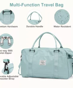 Stylish Weekender Travel Bag for Women – 18.5×8.6×14.56 in