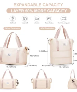 Large Expandable Travel Duffel Bag