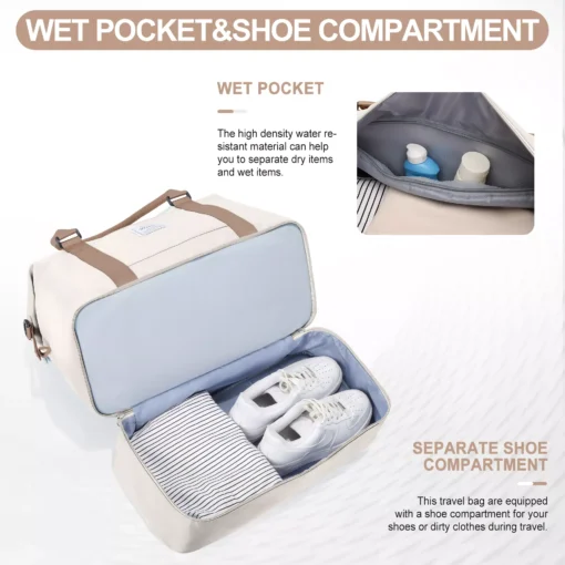 Weekender Bags for Women – Personal Item Travel Bag with Shoe Compartment - Image 5
