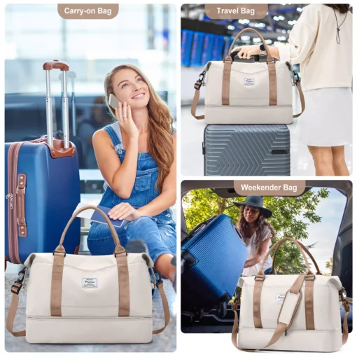 Weekender Bags for Women – Personal Item Travel Bag with Shoe Compartment - Image 4
