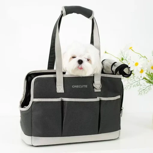 Portable Canvas Pet Carrier Shoulder Bag - Image 3