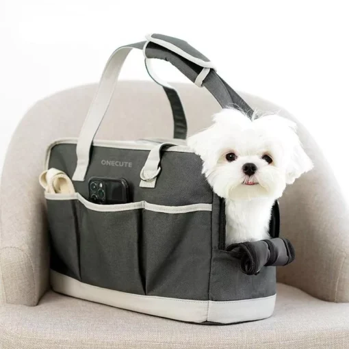 Portable Canvas Pet Carrier Shoulder Bag - Image 4