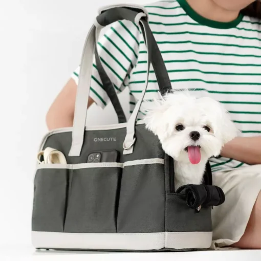 Portable Canvas Pet Carrier Shoulder Bag - Image 5