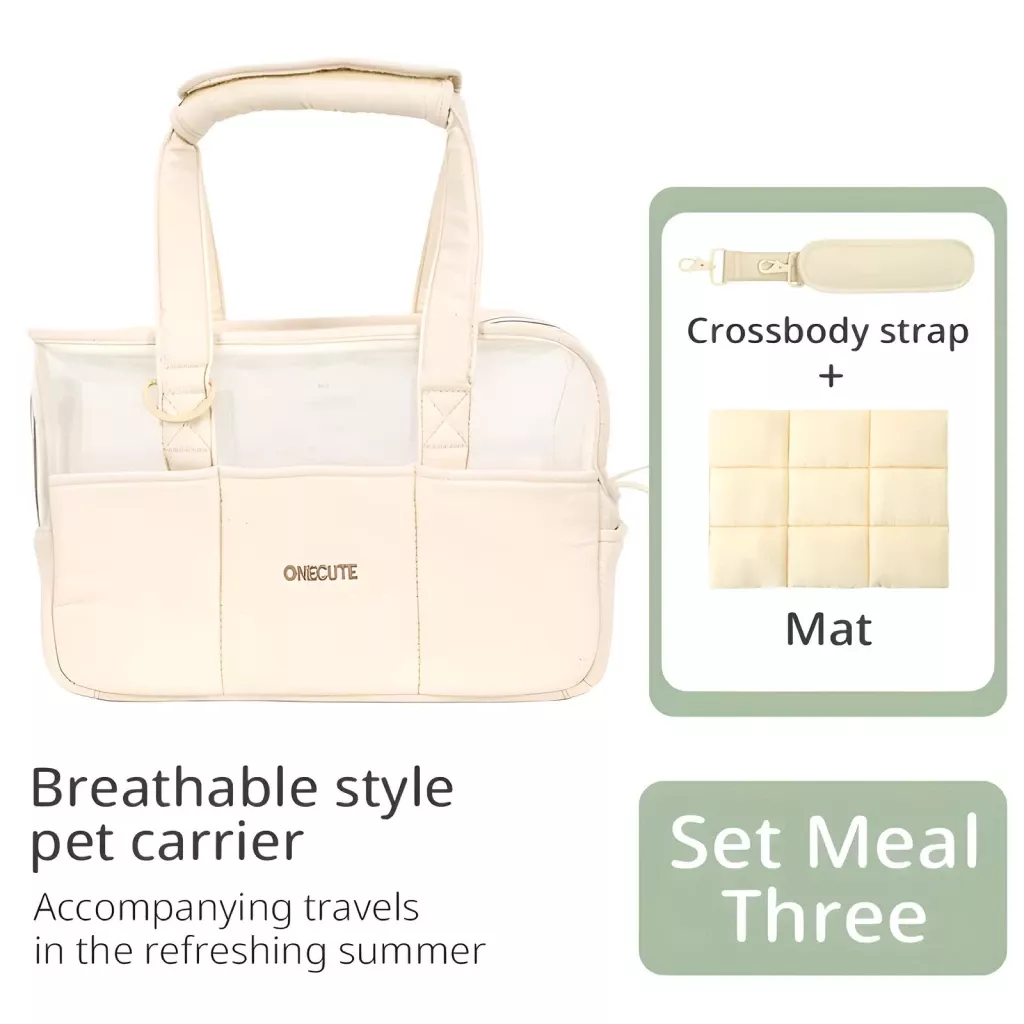 beige bag strap mat