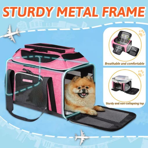 Airline Approved Pet Carrier with Expandable Top & Safety Features - Image 2