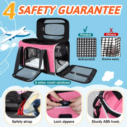 Airline Approved Pet Carrier with Expandable Top & Safety Features - Image 3