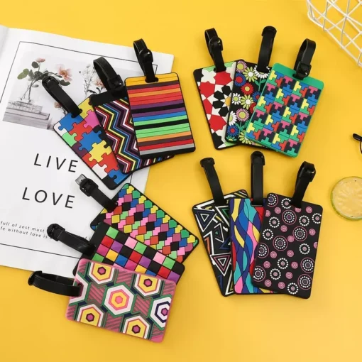 Geometric Soft Silicone Luggage Tags - Image 5