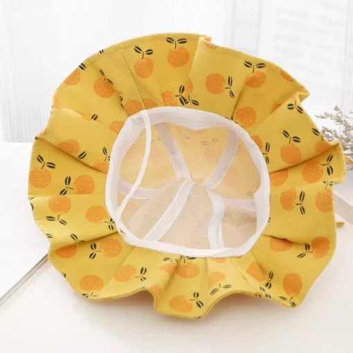 Adorable Fruit Print Cotton Bucket Hat for Baby Girls with Bowknot - Image 4