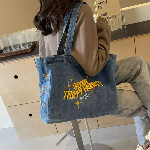 Denim Shoulder Bag - Image 6