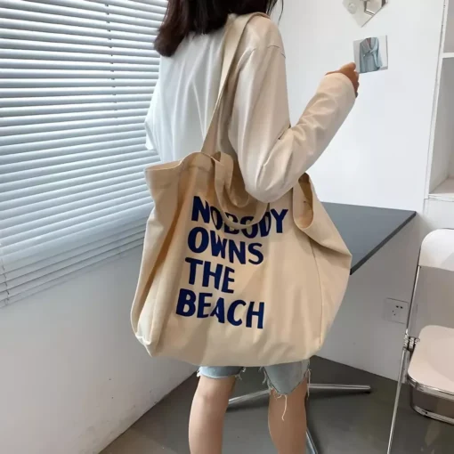 Eco-Friendly Large Canvas Shoulder Bag - Image 5