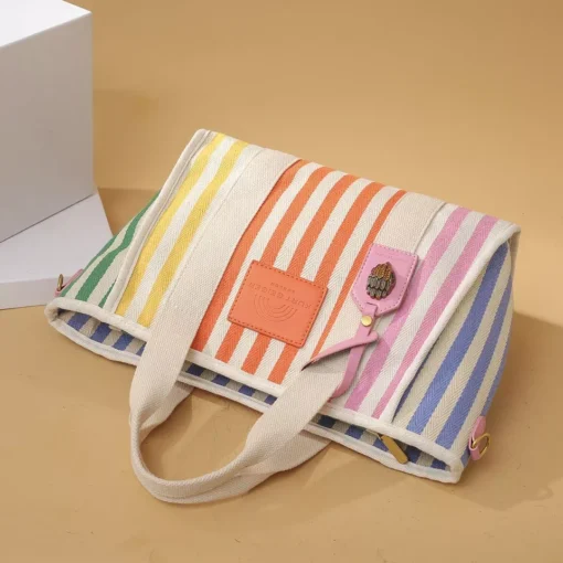 Luxury Colorful Canvas Tote Bag - Image 2