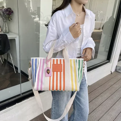 Luxury Colorful Canvas Tote Bag - Image 6