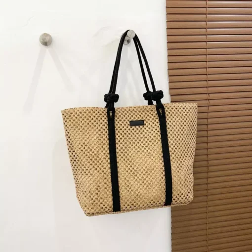 Casual Large Capacity Straw Beach Tote - Image 7