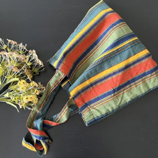 Vintage Stripe Canvas Shoulder Bag - Image 6