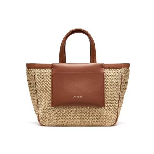 Elegant Woven Beach Tote – Large Capacity Handbag for Travel - Image 5