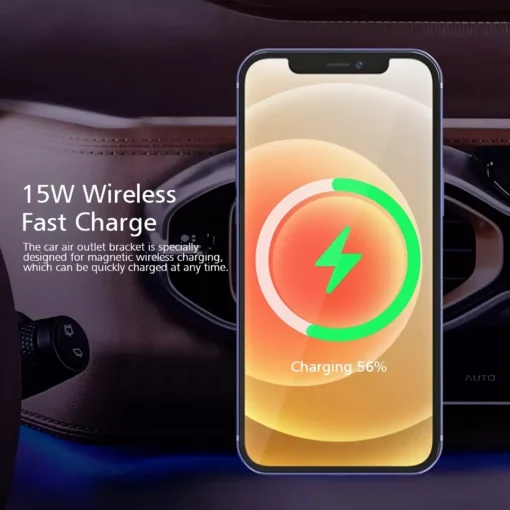 15W Magnetic Wireless Car Charger Mount - Image 2