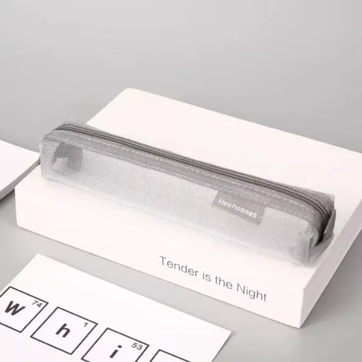 Transparent Mesh Zipper Cosmetic Bag - Image 3