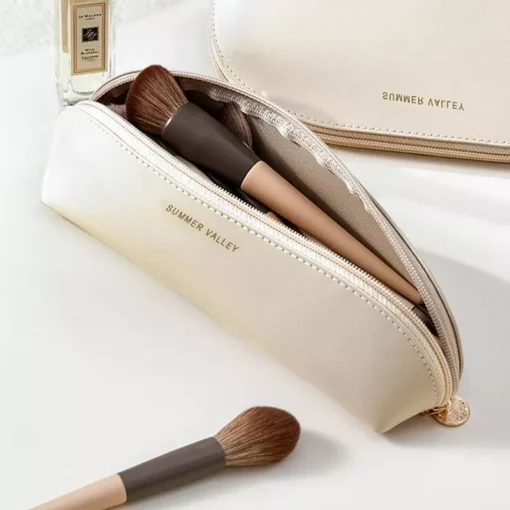 Portable PU Leather Makeup Brush Storage Bag - Image 3