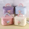 Fashion Women’s Tulip Flowers Corduroy Cosmetic Bag