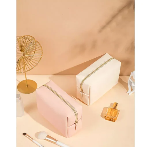 Travel-Ready Waterproof PU Leather Cosmetic Bag - Image 2