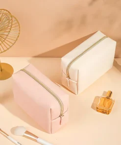 Travel-Ready Waterproof PU Leather Cosmetic Bag