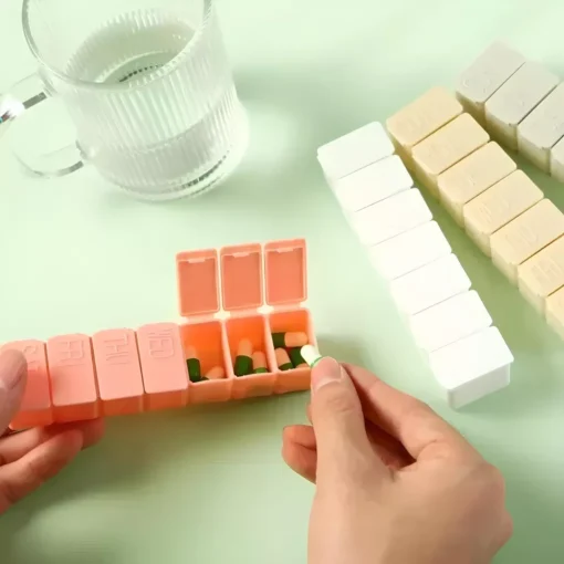 7-Day Weekly Pill Organizer with 5 Colors - Image 2