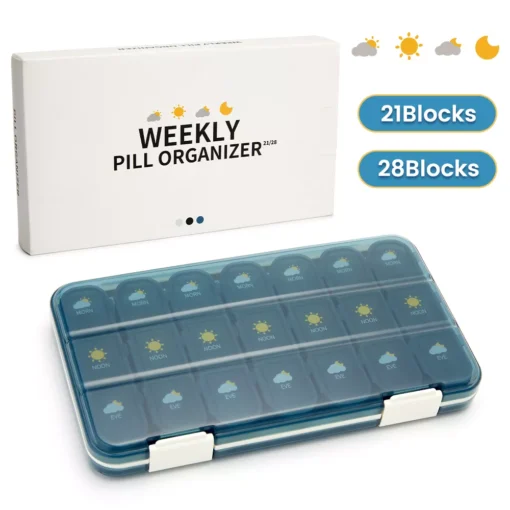 Large Capacity Weekly Pill Organizer – 21/28 Grids Pill Case - Image 4