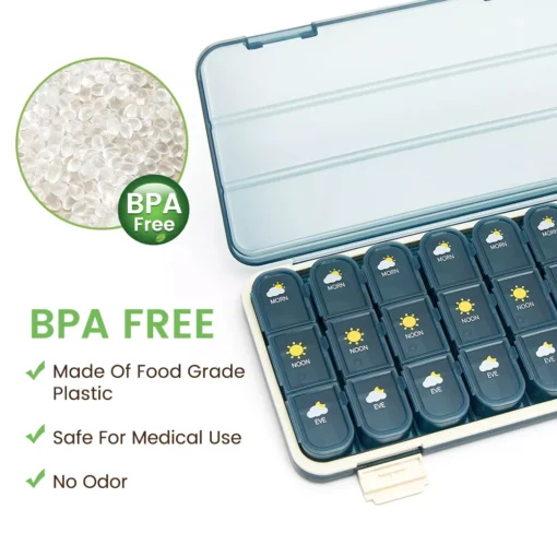 Large Capacity Weekly Pill Organizer – 21/28 Grids Pill Case - Image 3