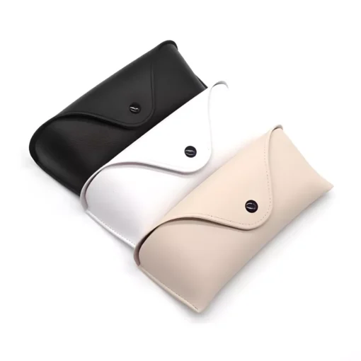 Solid Color Lightweight Leather Glasses Case - Image 7