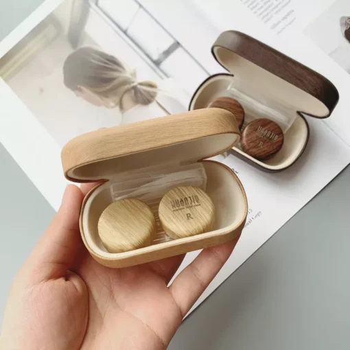 Retro Wood Grain Contact Lens Case - Image 3