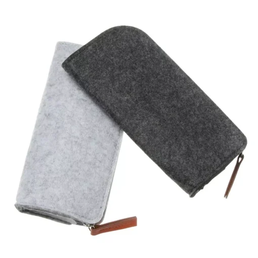 Multifunctional Wool Felt Cloth Zipper Glasses Case Bag - Image 6