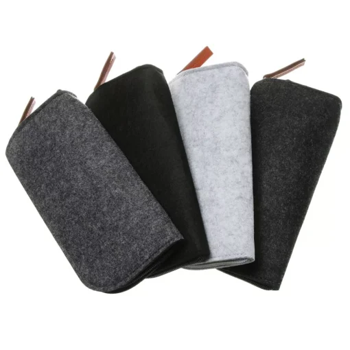 Multifunctional Wool Felt Cloth Zipper Glasses Case Bag - Image 4
