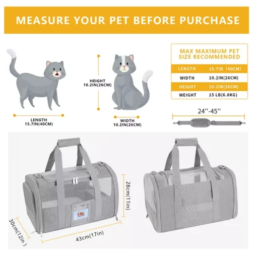 Durable Dog Cat Carrier - Image 7