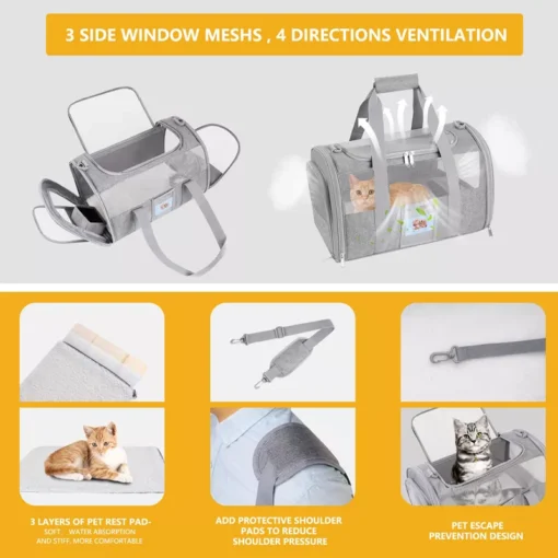 Durable Dog Cat Carrier - Image 5