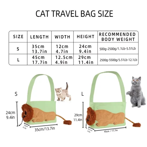 Adorable Lion Shaped Pet Carrier Bag for Small Dogs and Cats - Image 5