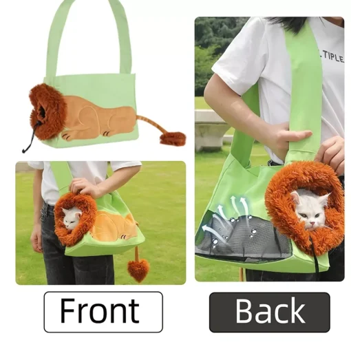 Adorable Lion Shaped Pet Carrier Bag for Small Dogs and Cats - Image 4