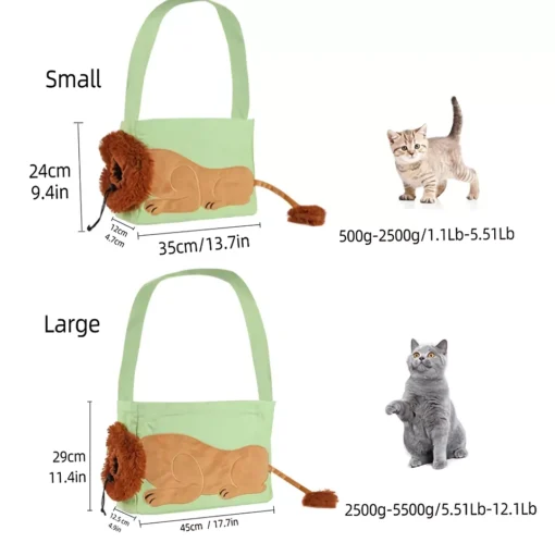 Adorable Lion Shaped Pet Carrier Bag for Small Dogs and Cats - Image 6